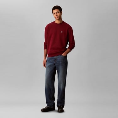  Calvin Klein Terry Monogram Erkek Kırmızı Sweatshirt