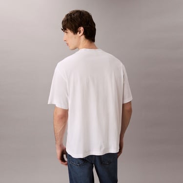  Calvin Klein Standard Logo Crew Erkek Beyaz T-Shirt