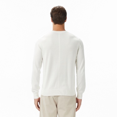  Calvin Klein Supima Cotton Crew Erkek Beyaz Triko