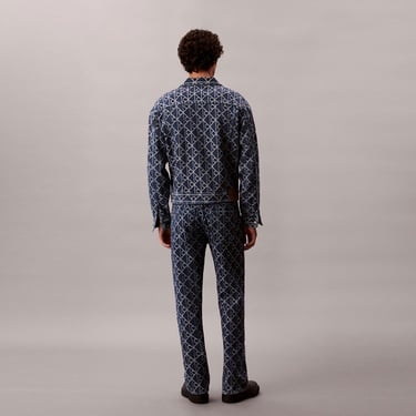  Calvin Klein 90S Indigo Emblem Jacquard Truck Erkek Mavi Ceket