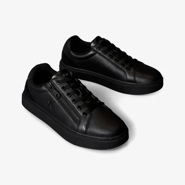  Calvin Klein Classic Cup Lace Up Zip  Erkek Siyah Sneaker