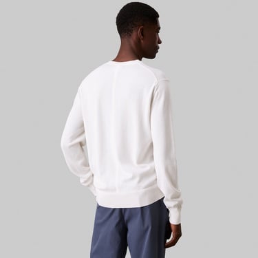  Calvin Klein Supima Cotton Crew Erkek Beyaz Triko