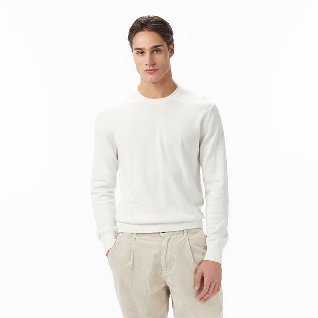  Calvin Klein Supima Cotton Crew Erkek Beyaz Triko