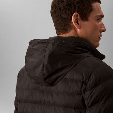  Calvin Klein Nylon Hooded Puffer Erkek Siyah Mont