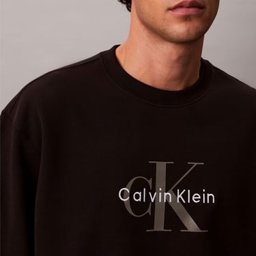  Calvin Klein Terry Monologo Erkek Siyah Sweatshirt