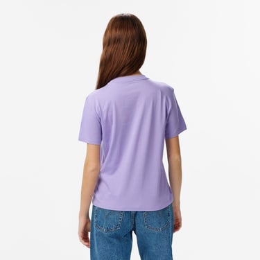  Calvin Klein Classic Foil Monologo Kadın Mor T-Shirt