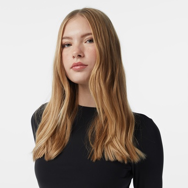  Calvin Klein Intense Power Mock Neck Kadın Siyah Gömlek