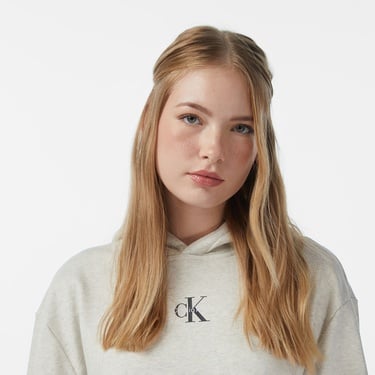  Calvin Klein Monologo Premium Terry Kadın Gri Elbise