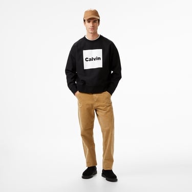  Calvin Klein Premium Fleece  Box  Erkek Siyah Sweatshirt