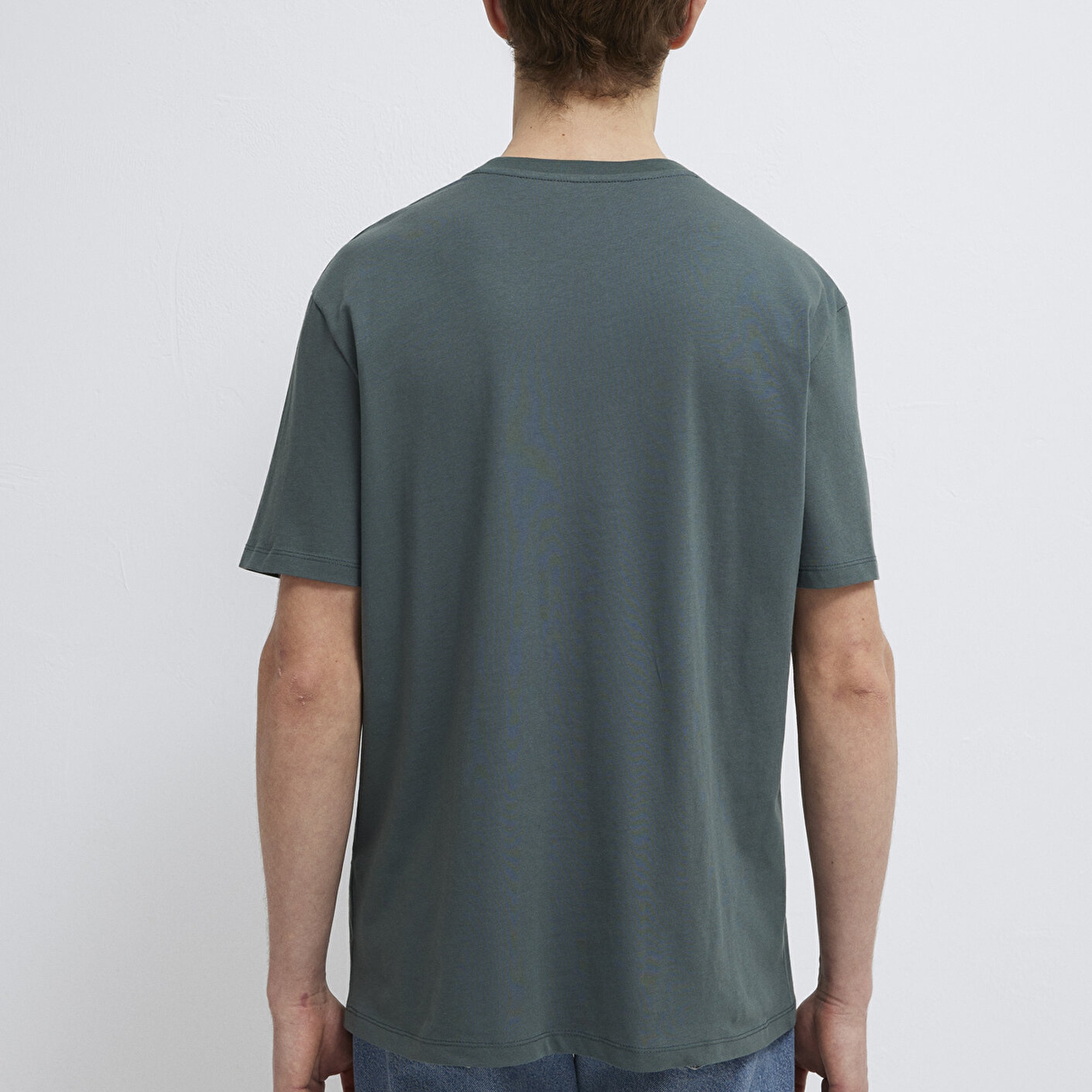 Mavi Yeşil Basic Tişört Loose Fit / Bol Rahat Kesim 0611824-71598