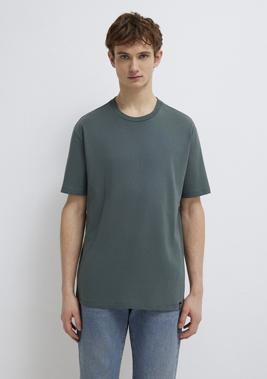  Mavi Yeşil Basic Tişört Loose Fit / Bol Rahat Kesim 0611824-71598