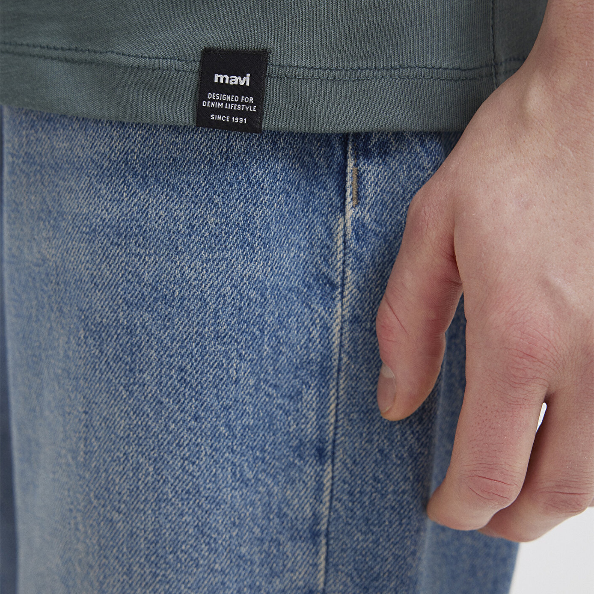 Mavi Yeşil Basic Tişört Loose Fit / Bol Rahat Kesim 0611824-71598