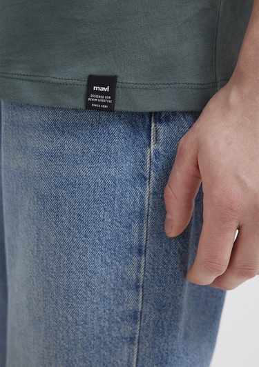  Mavi Yeşil Basic Tişört Loose Fit / Bol Rahat Kesim 0611824-71598