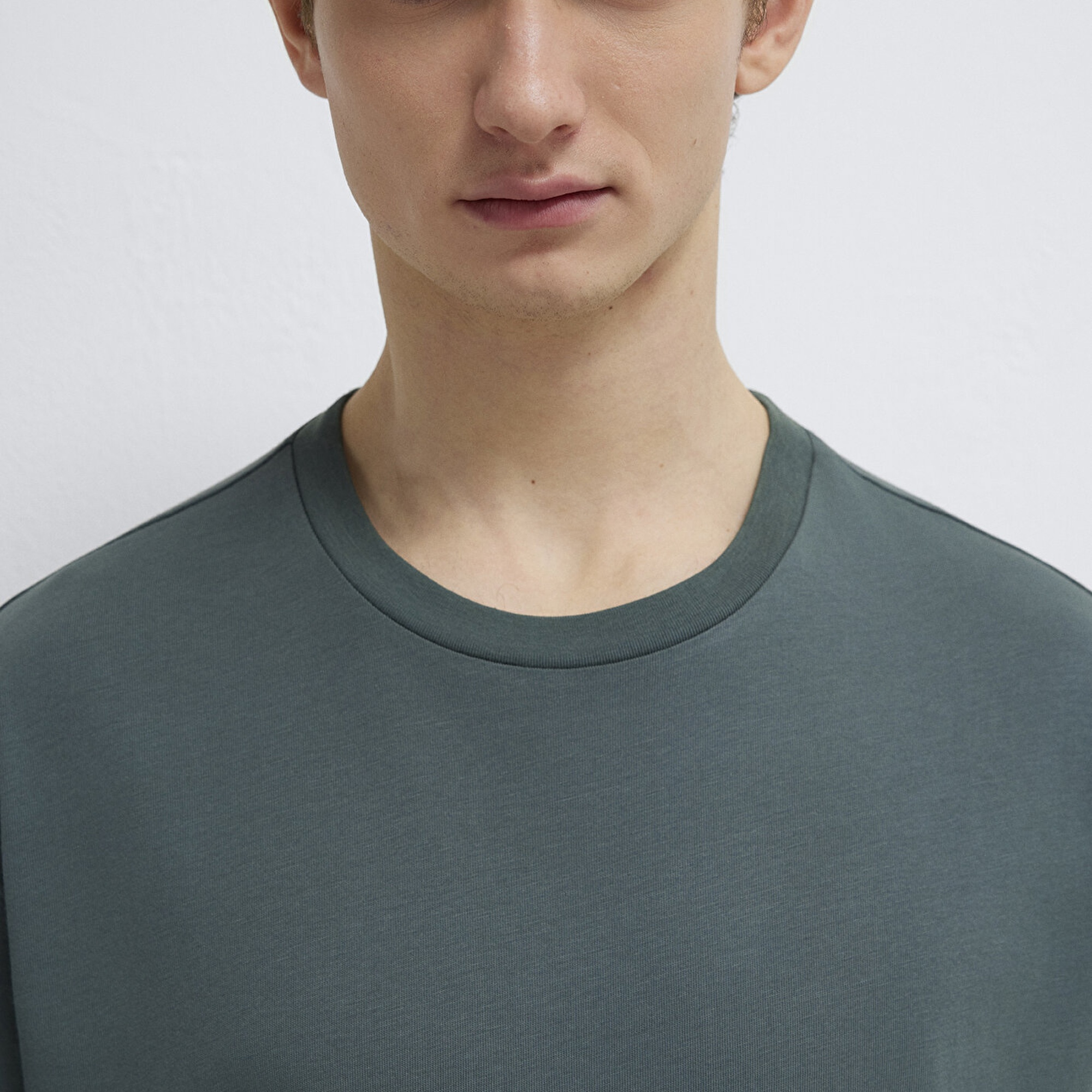 Mavi Yeşil Basic Tişört Loose Fit / Bol Rahat Kesim 0611824-71598