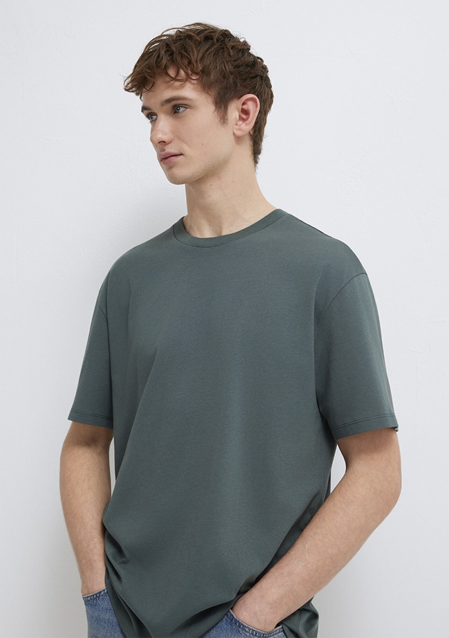  Mavi Yeşil Basic Tişört Loose Fit / Bol Rahat Kesim 0611824-71598