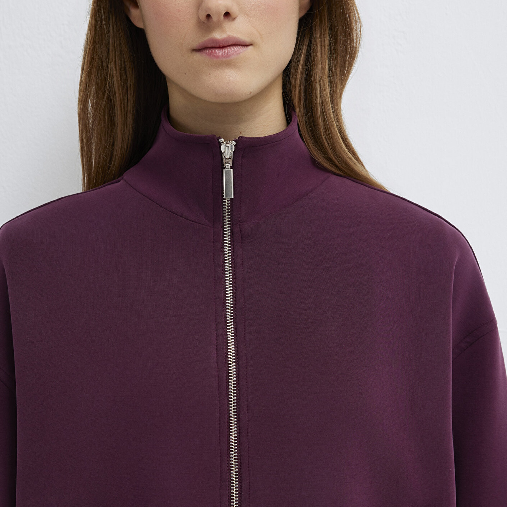 Mavi Fermuarlı Bordo (TENCEL™) Sweatshirt 1S10059-70434