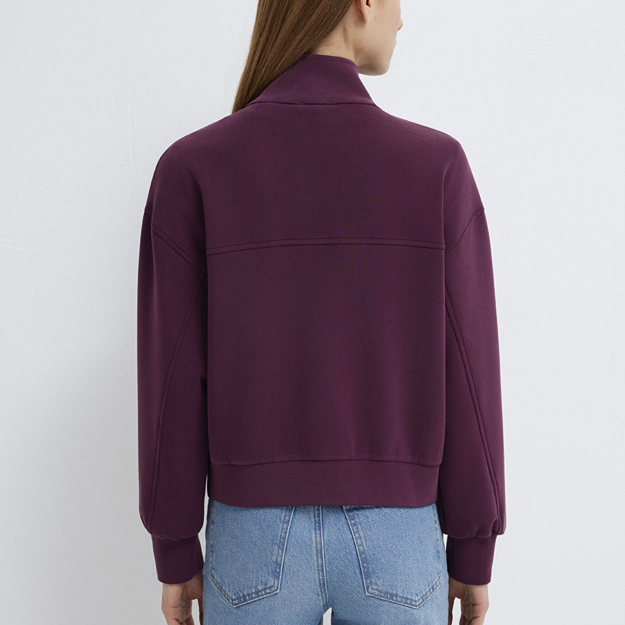 Mavi Fermuarlı Bordo (TENCEL™) Sweatshirt 1S10059-70434