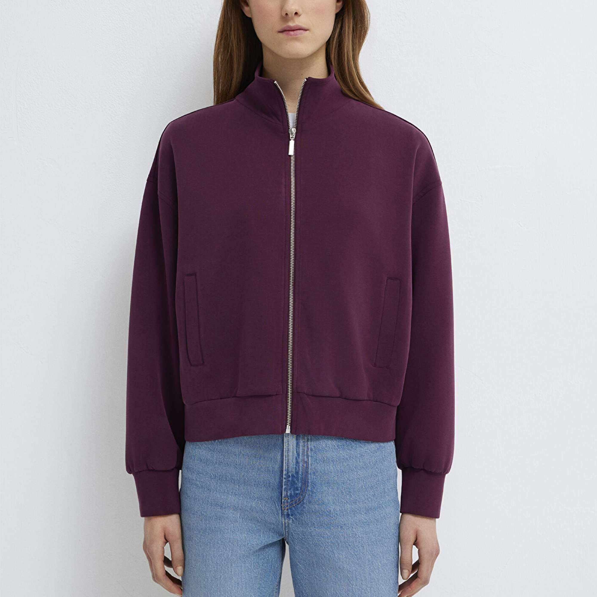 Mavi Fermuarlı Bordo (TENCEL™) Sweatshirt 1S10059-70434