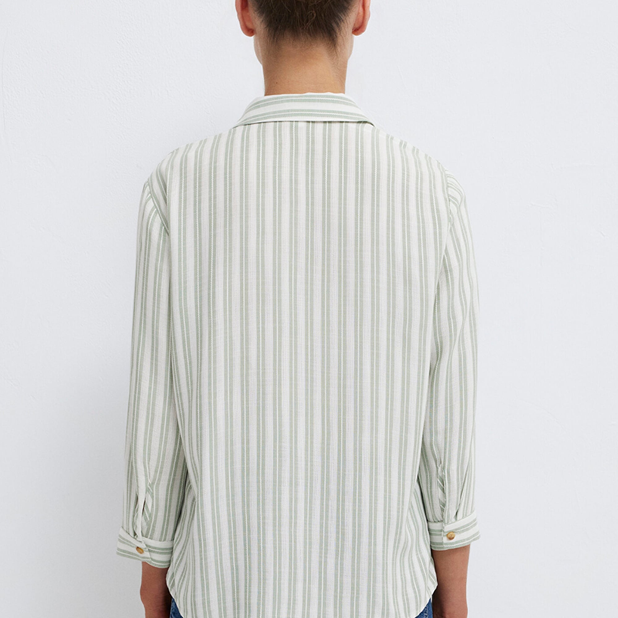 Mavi Çizgili Bluz 122400-91387