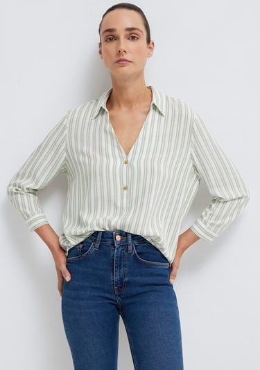  Mavi Çizgili Bluz 122400-91387