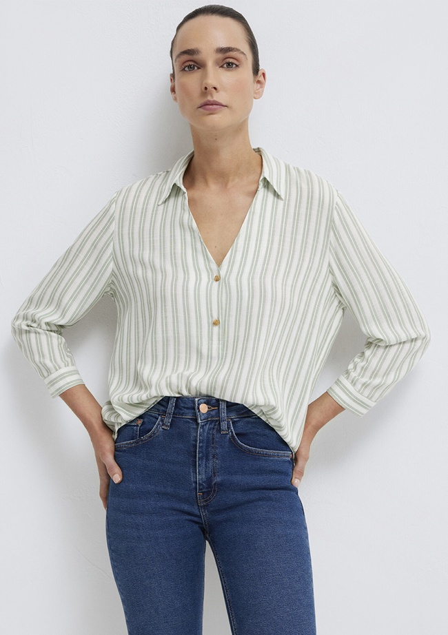  Mavi Çizgili Bluz 122400-91387