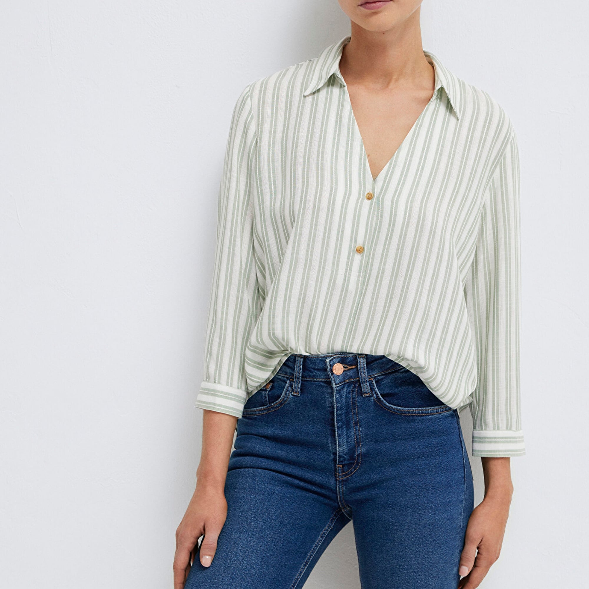 Mavi Çizgili Bluz 122400-91387