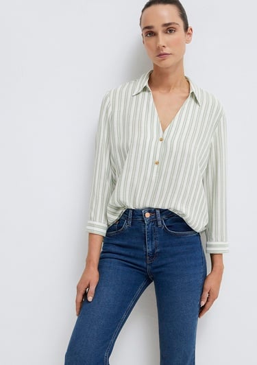  Mavi Çizgili Bluz 122400-91387