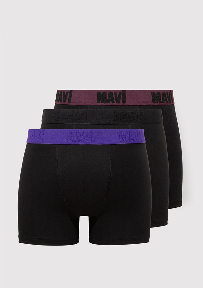  Mavi 3lü Siyah Basic Boxer 0912269-900