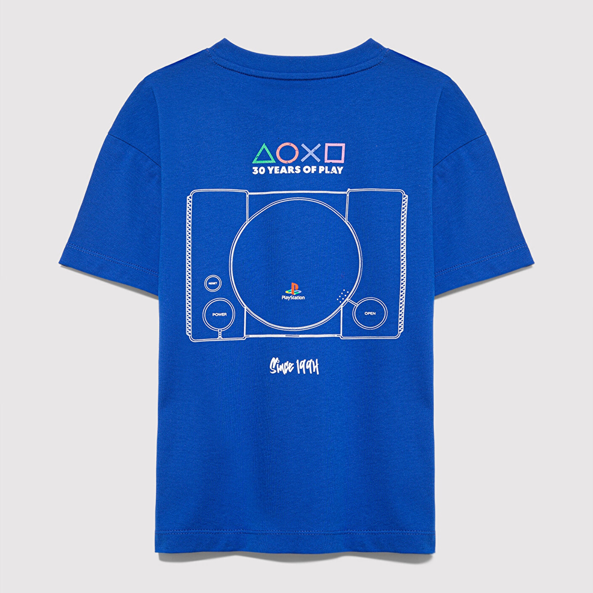 Mavi PlayStation Baskılı Mavi Tişört Loose Fit / Bol Rahat Kesim 6610422-70896