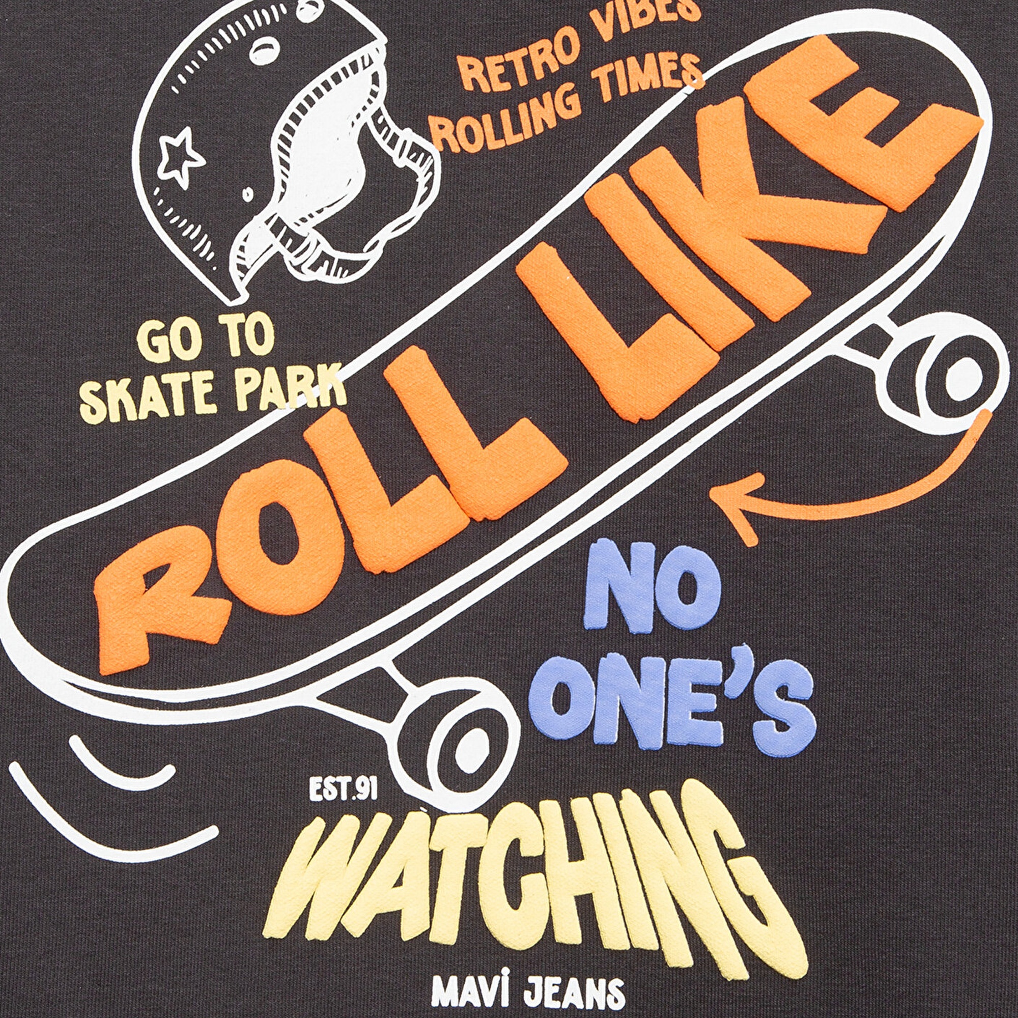 Mavi Roll Like Baskılı Antrasit Sweatshirt 6S10179-70087