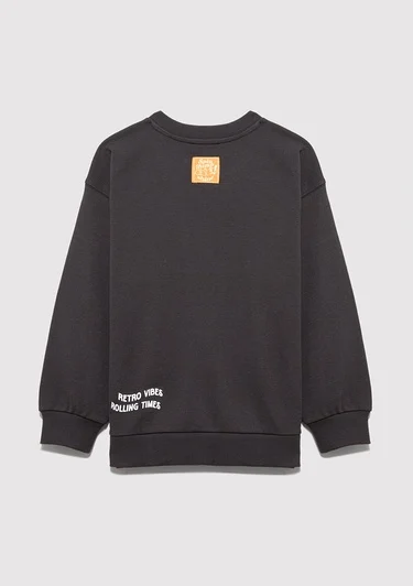  Mavi Roll Like Baskılı Antrasit Sweatshirt 6S10179-70087