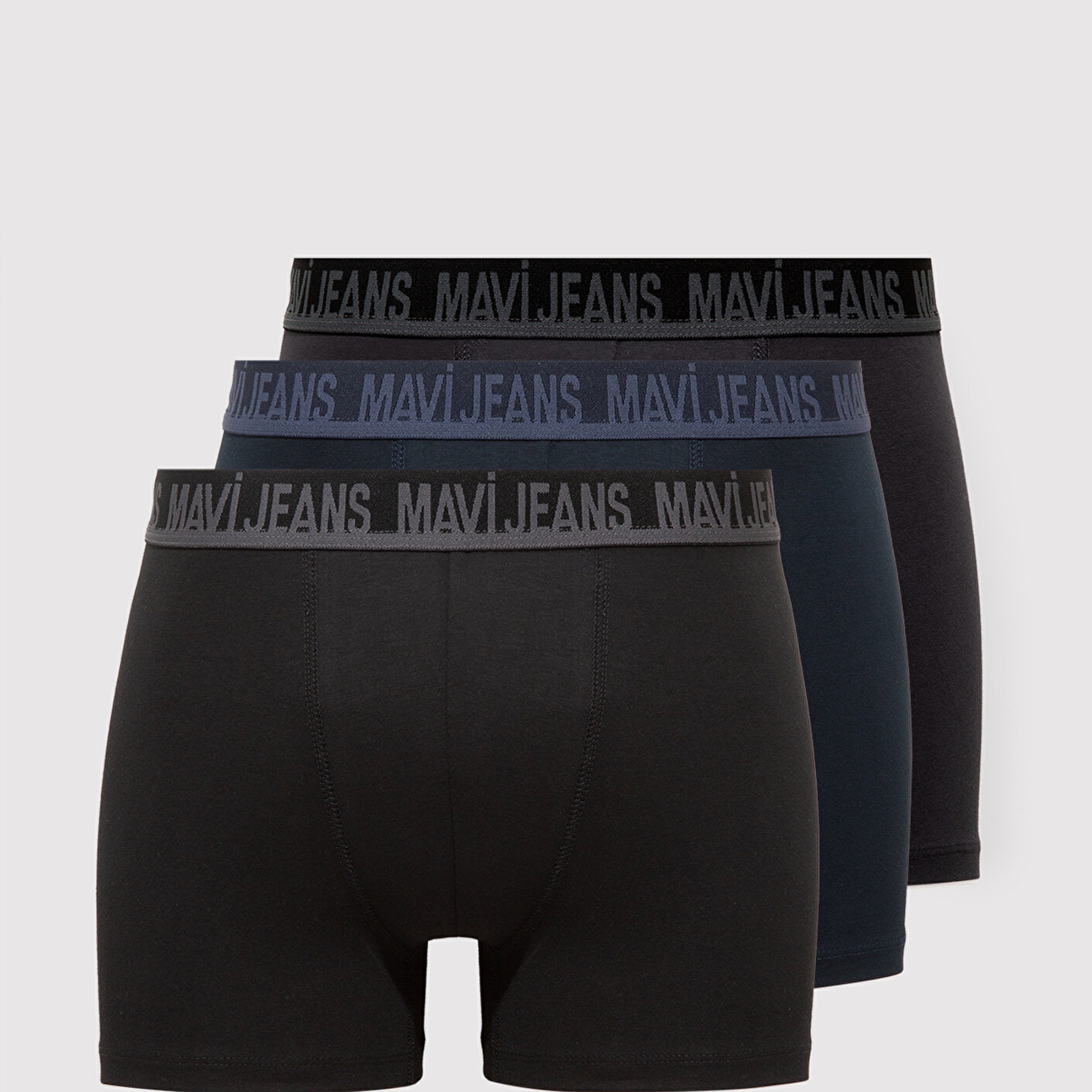 Mavi 3lü Siyah Basic Boxer 0912221-900