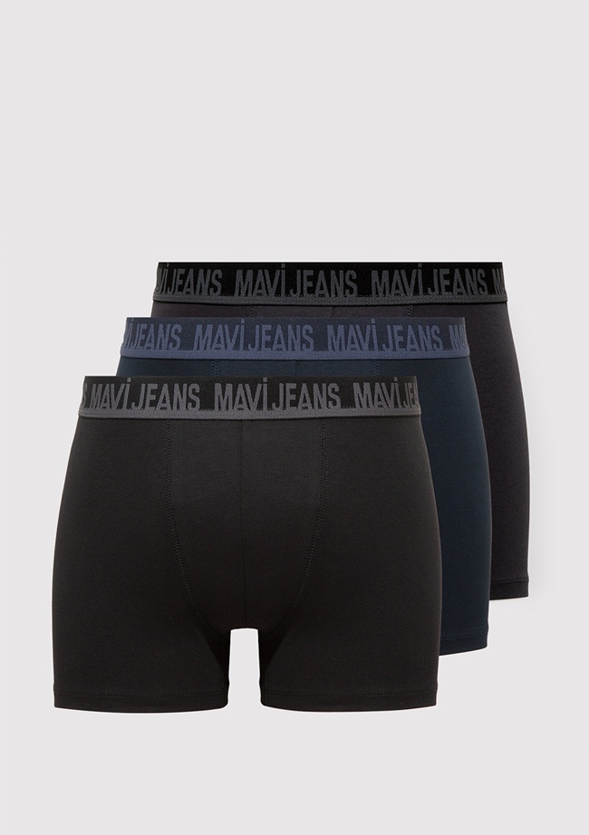  Mavi 3lü Siyah Basic Boxer 0912221-900