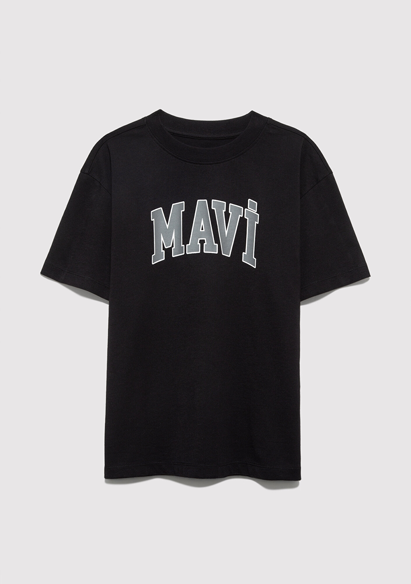  Mavi Mavi Logo Baskılı Siyah Tişört Loose Fit / Bol Rahat Kesim 6610418-900