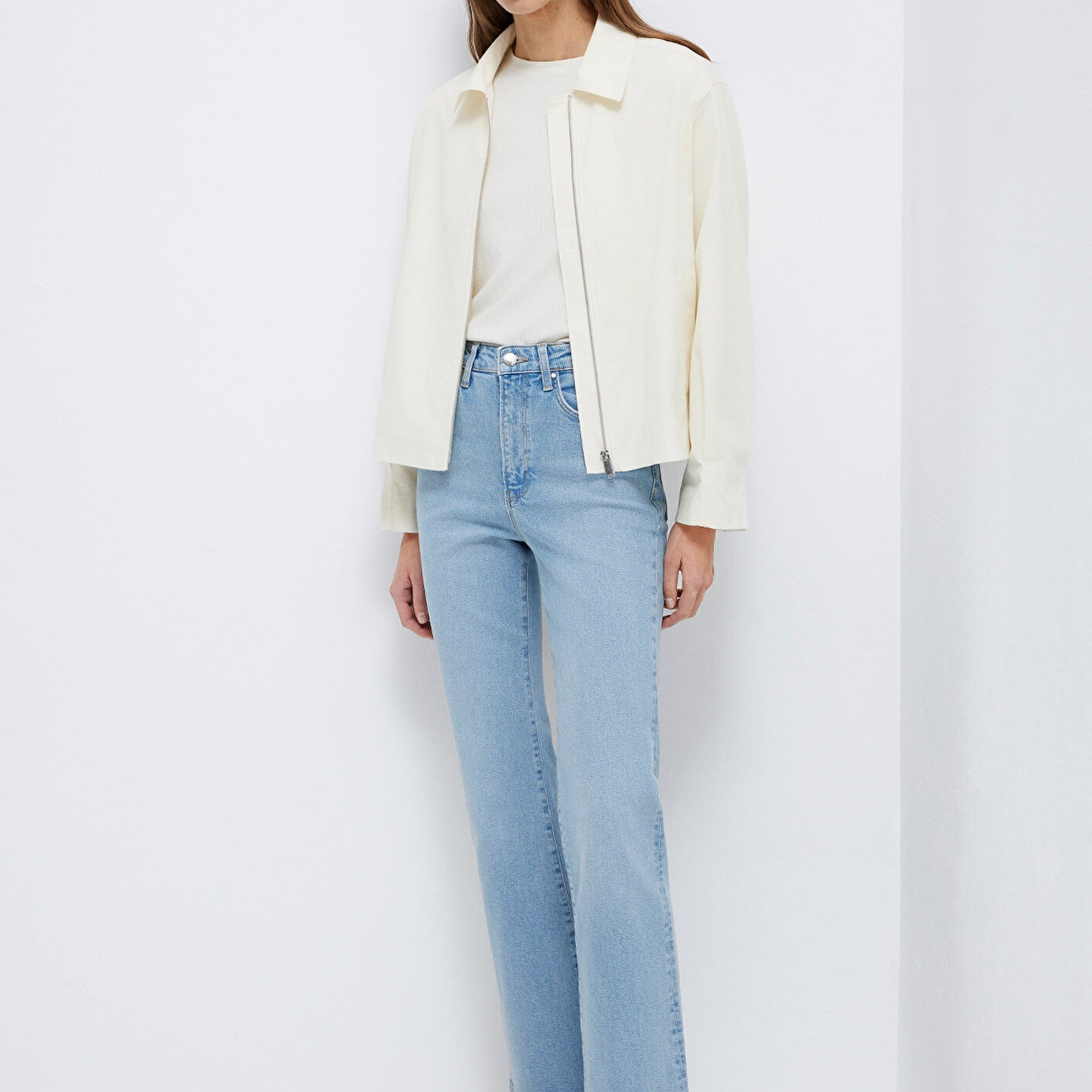 Mavi Ekru Ceket Oversize / Geniş Kesim 1110821-70056