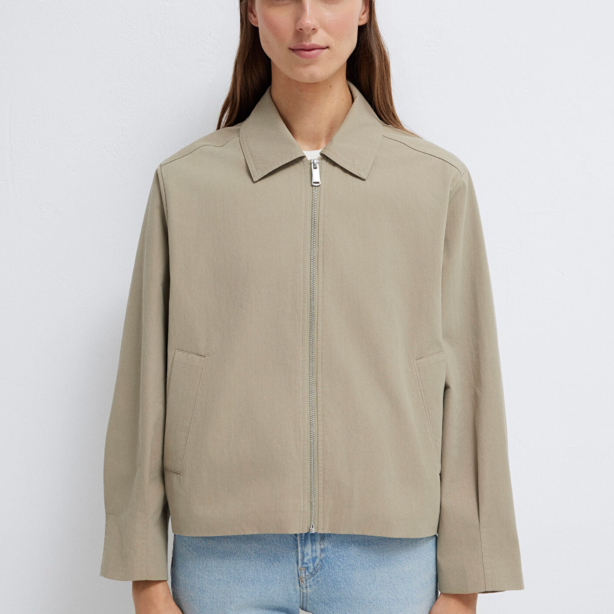 Mavi Kahverengi Ceket Oversize / Geniş Kesim 1110821-70354