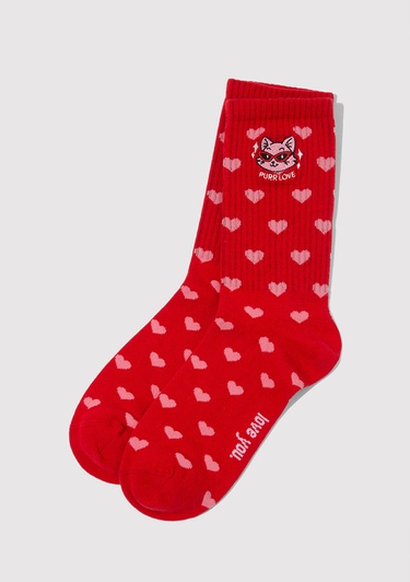  Mavi 2li Kedi İşlemeli Soket Çorap 0912419-900