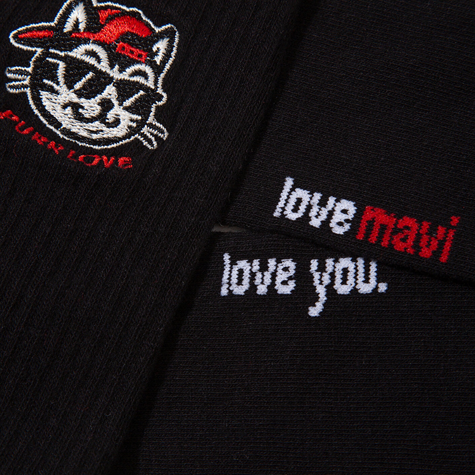 Mavi 2li Kedi İşlemeli Soket Çorap 0912419-900