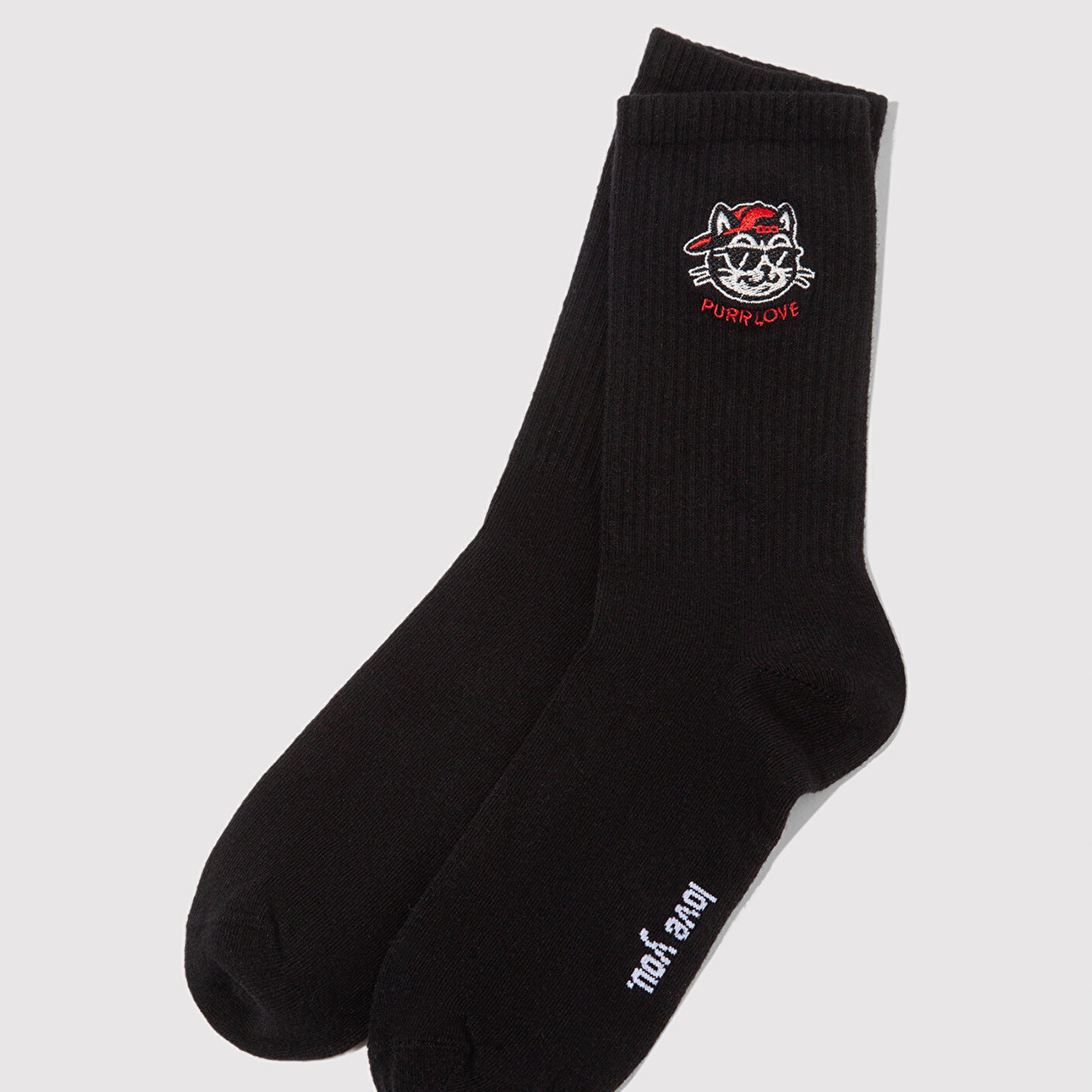 Mavi 2li Kedi İşlemeli Soket Çorap 0912419-900