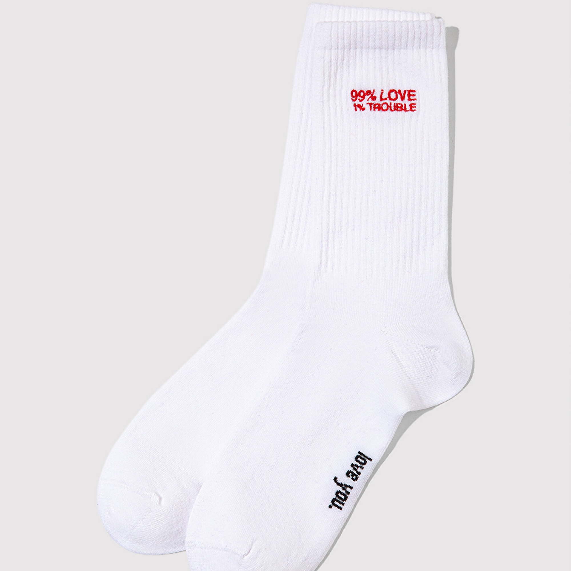 Mavi 2li Love Trouble Baskılı Soket Çorap 0912418-620