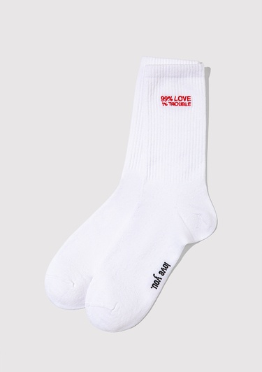  Mavi 2li Love Trouble Baskılı Soket Çorap 0912418-620