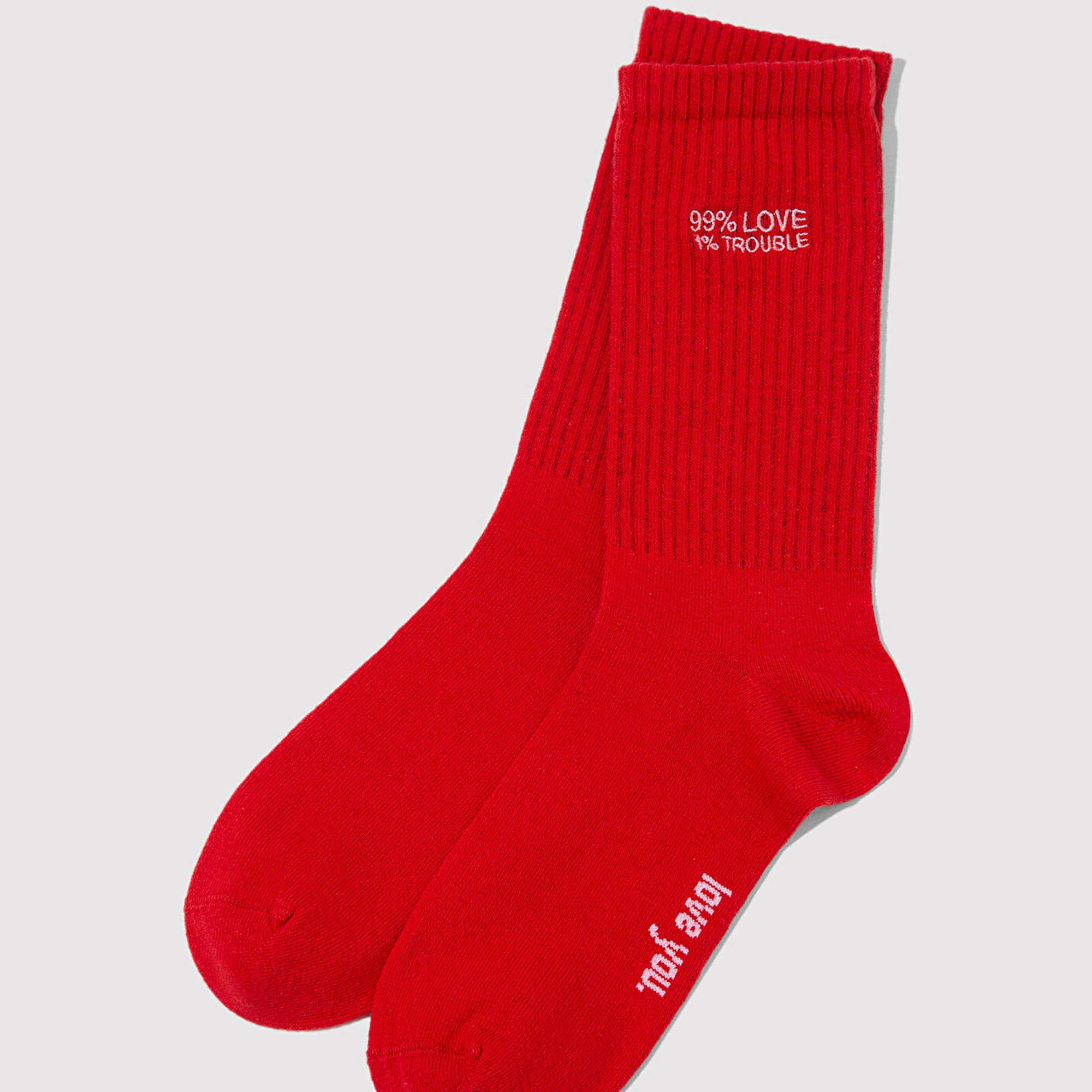 Mavi 2li Love Trouble Baskılı Soket Çorap 0912418-620