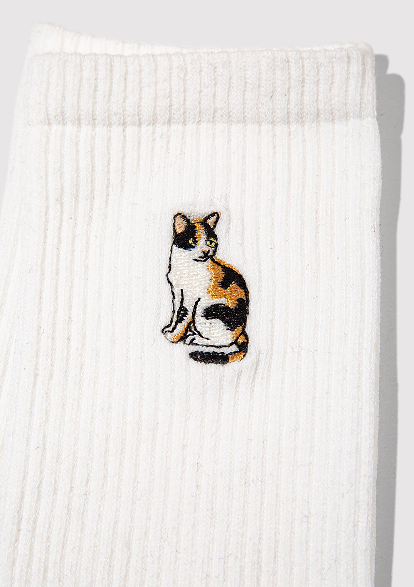 Mavi Kedi Nakışlı Ekru Soket Çorap 1913946-70048