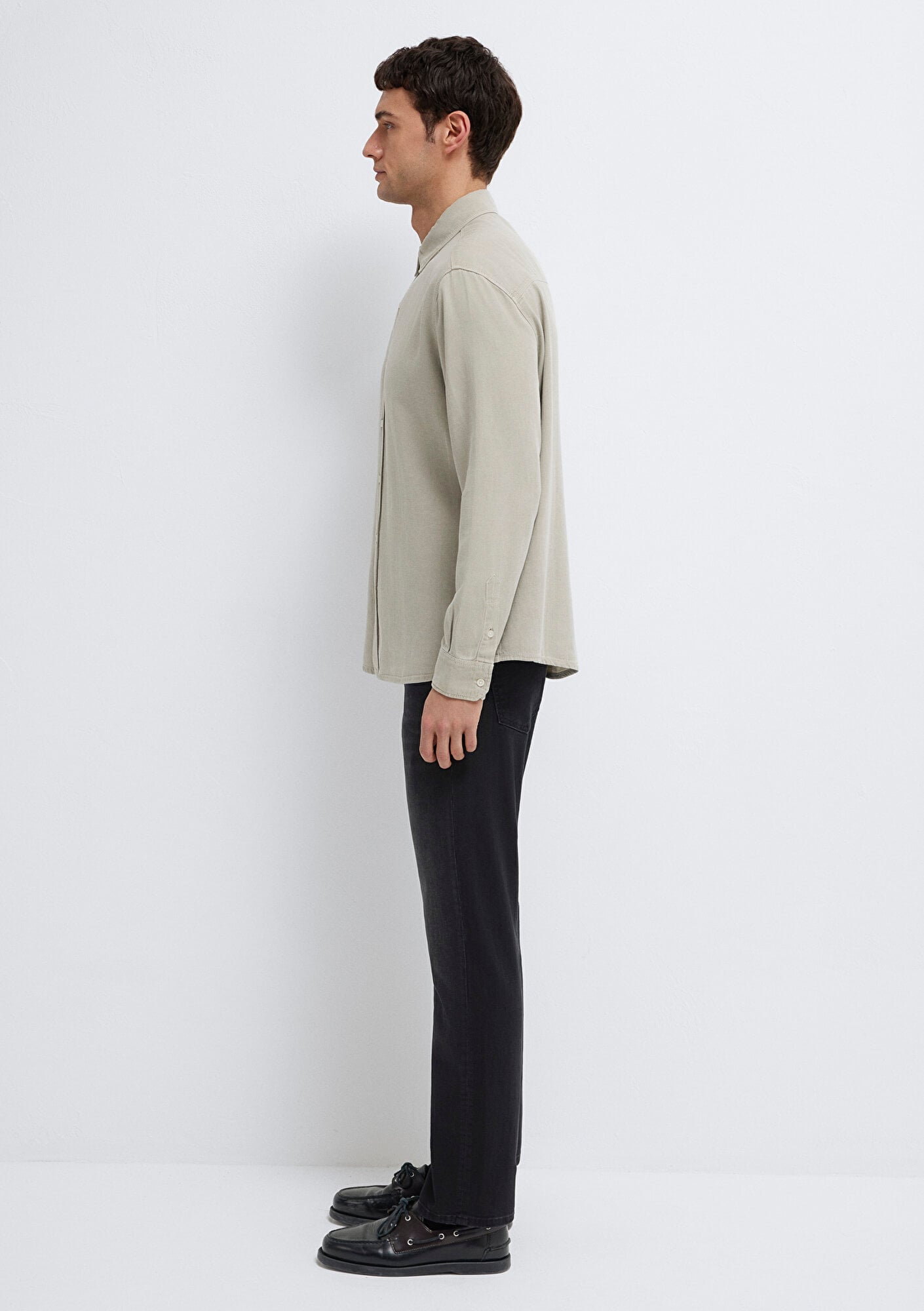 Mavi Keten Karışımlı Yeşil Tencel TM Liyosel Gömlek Regular Fit / Normal Kesim 0211482-70333