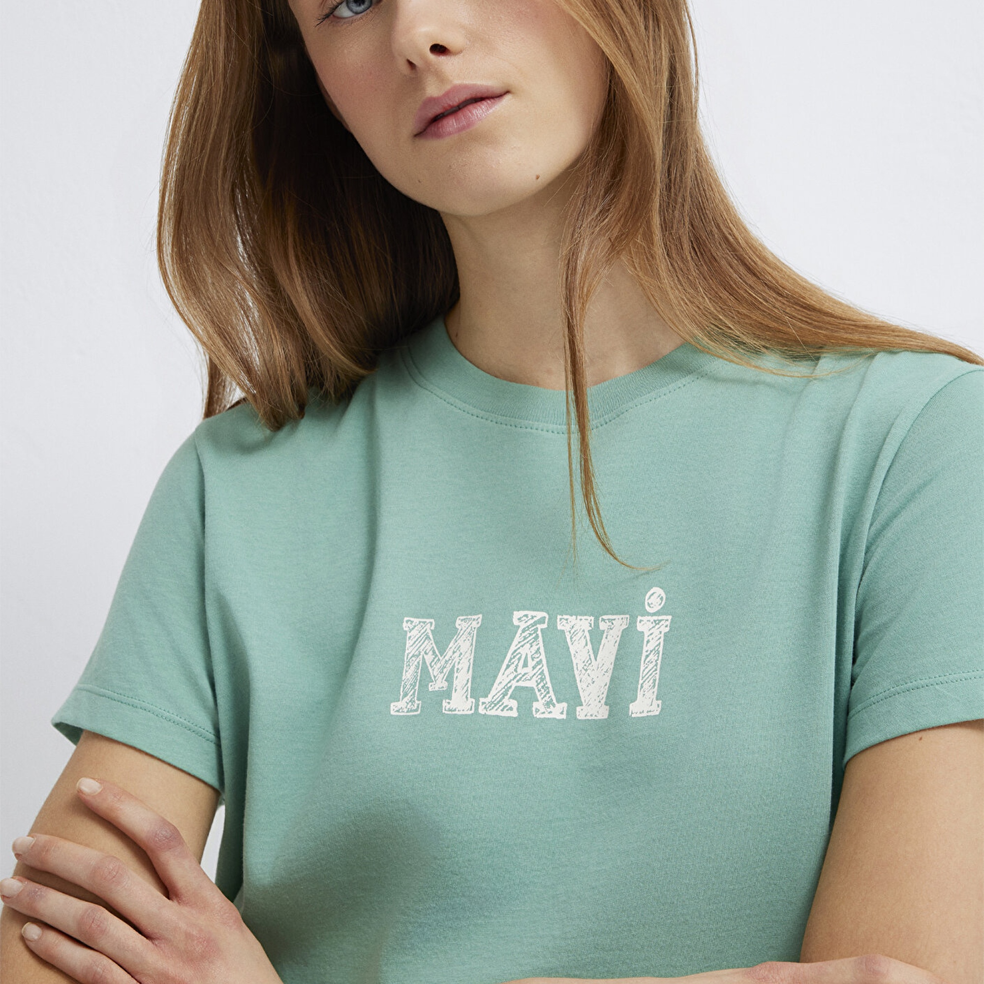 Mavi Mavi Baskılı Yeşil Tişört Regular Fit / Normal Kesim 1612232-71480