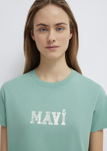  Mavi Mavi Baskılı Yeşil Tişört Regular Fit / Normal Kesim 1612232-71480
