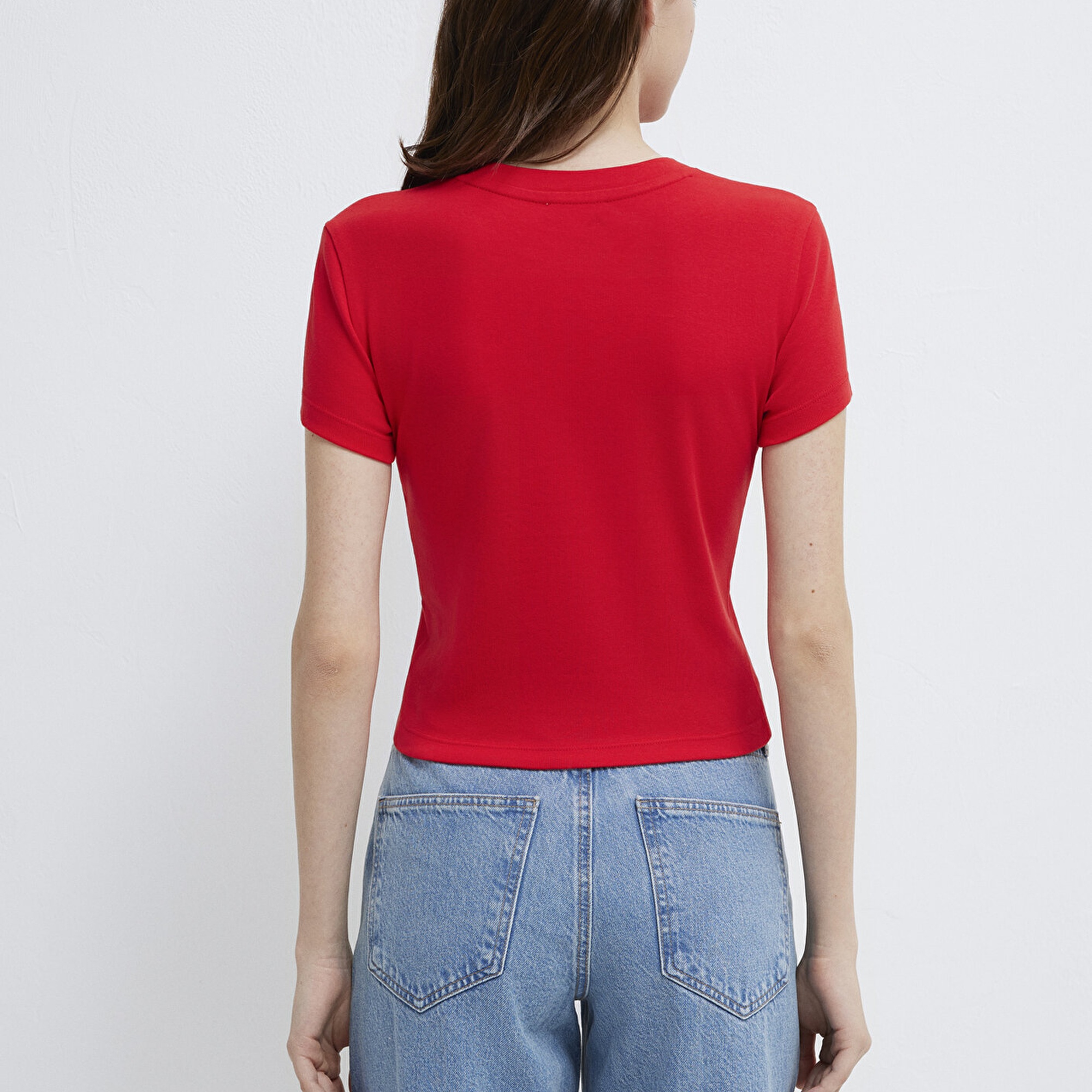 Mavi 2li Kadın Basic Tişört Crop / Kısa Kesim 1613028-89200