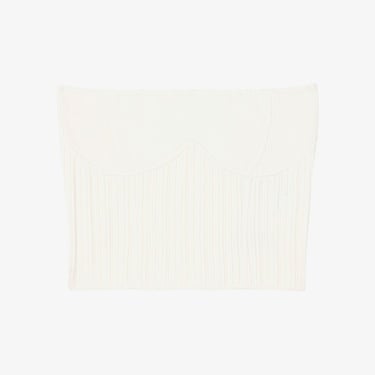  Calvin Klein Jeans Boucle Bustier Knitted Top Kadın Beyaz Bluz