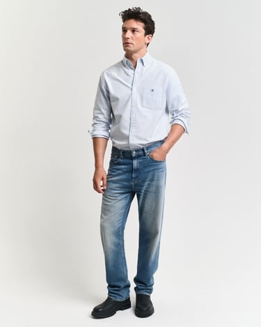  GANT Erkek Mavi Regular Fit Çizgili Gömlek