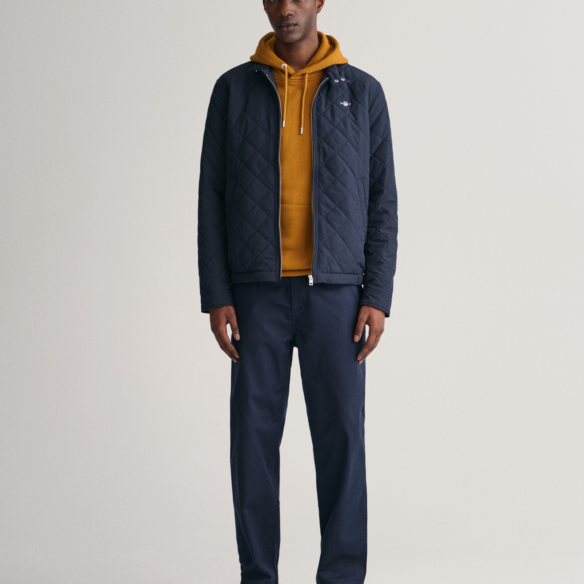 GANT Erkek Lacivert Dik Yaka Logolu Ceket